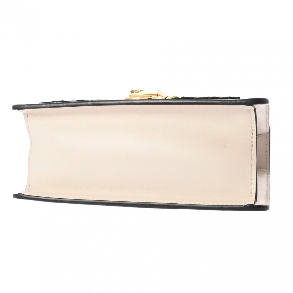 GUCCI Sylvie Flower Embroidery White Leather Canvas Handbag - Picture 5 of 11